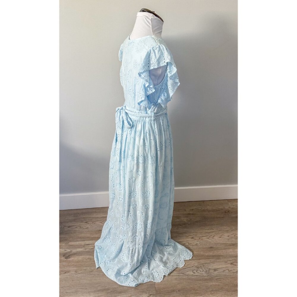 Malibu Bum Baby Blue Eyelet Maxi Dress - Picture 10 of 12